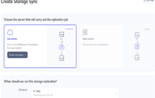 SimpleBackups Create Storage Sync